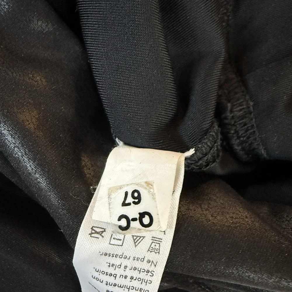 Spanx Faux Leather Cropped Leggings Womens Medium Black High Rise Shaping Capri - Picture 6 of 11